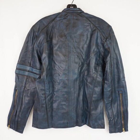 Jild New Leather Inn Real Leather Jacket / Cafe Racer Genuine Lambskin Leather - Picture 4 of 7